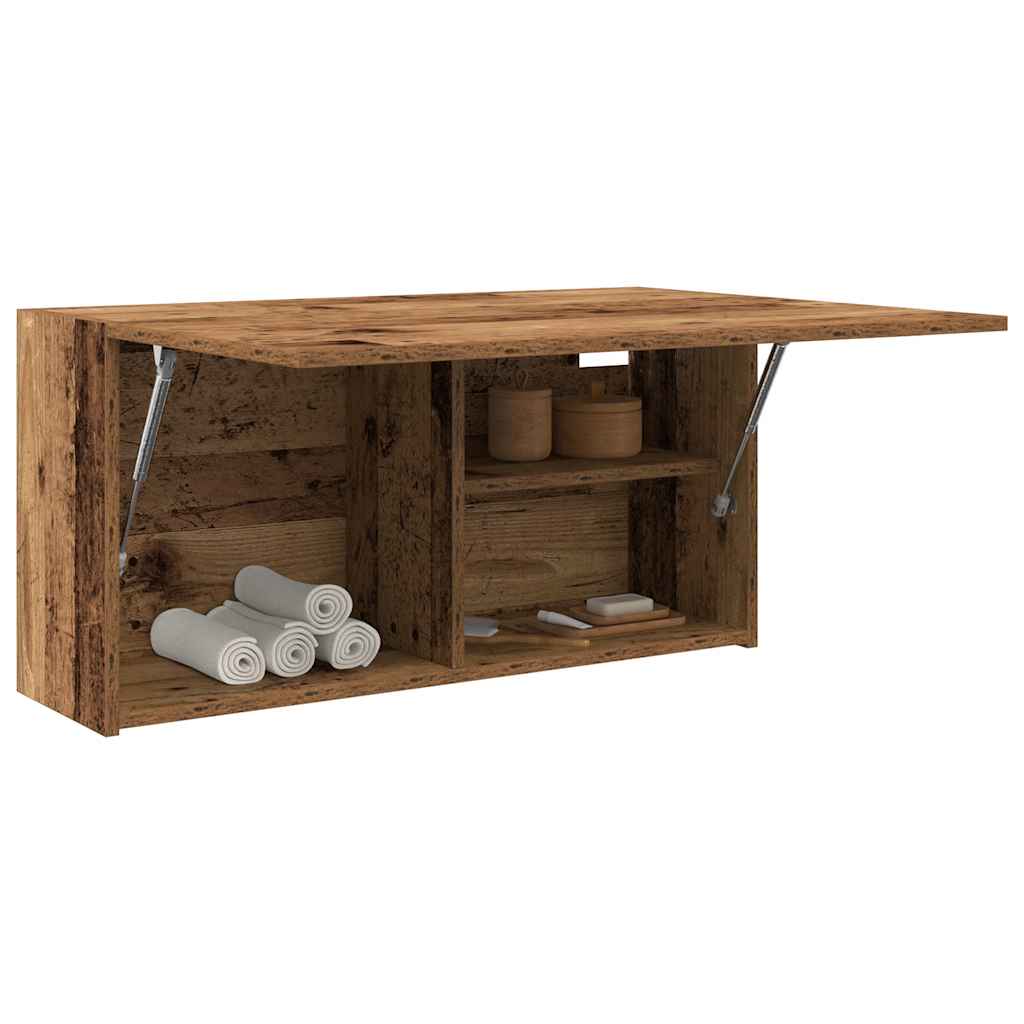 vidaXL Wisząca szafka łazienkowa, stare drewno, 80x25x40 cm
