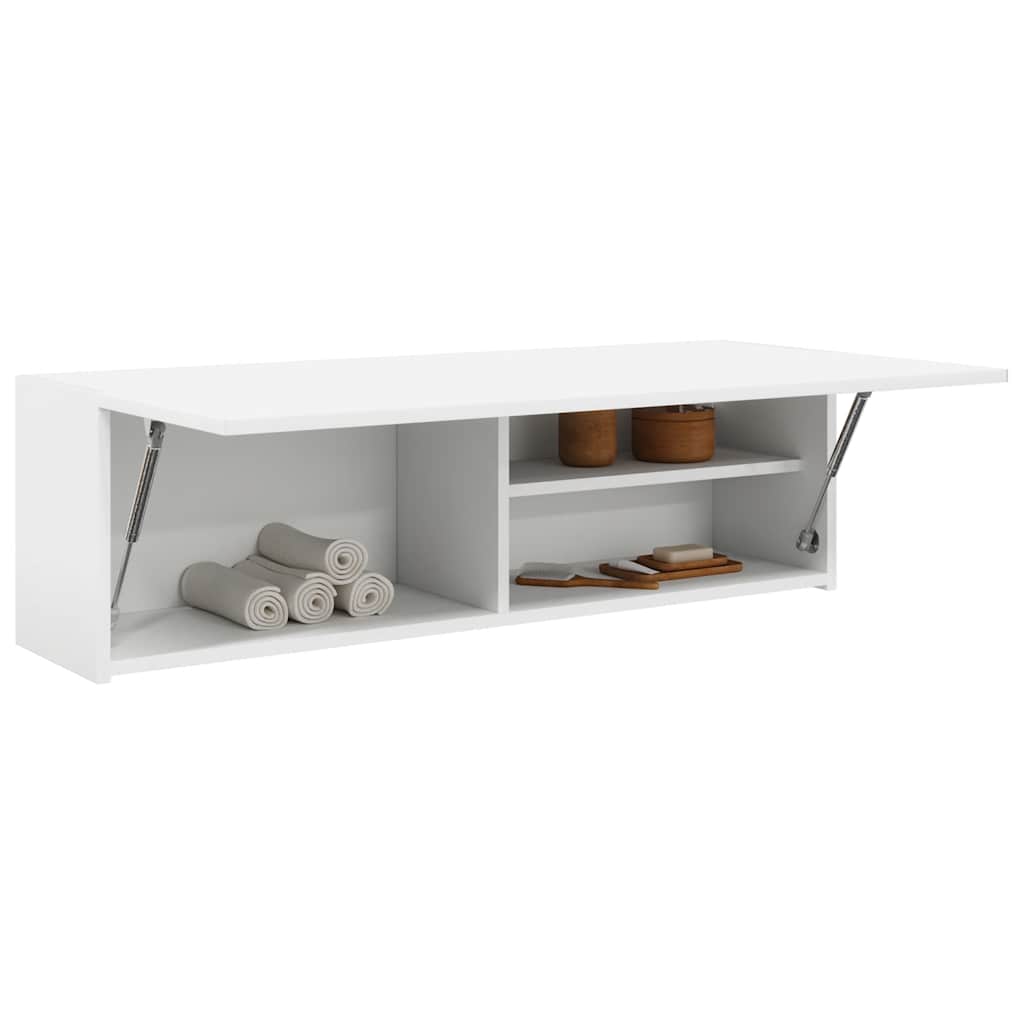vidaXL Wisząca szafka łazienkowa, biała, 100x25x30 cm