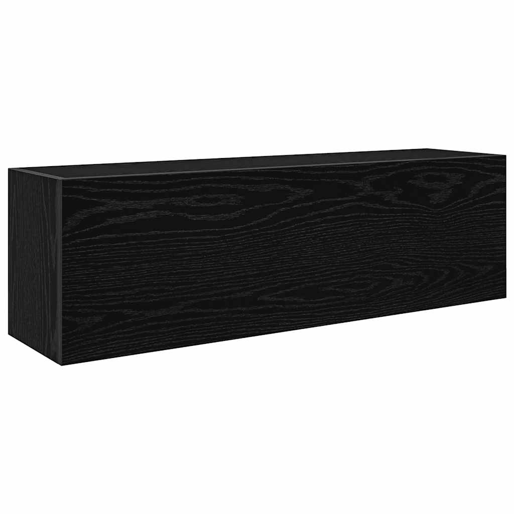 vidaXL Wisząca szafka łazienkowa, czarna, 100x25x30 cm