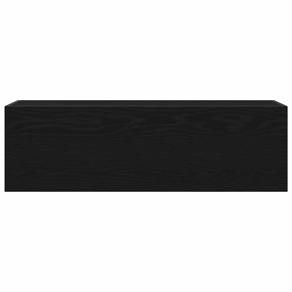 vidaXL Wisząca szafka łazienkowa, czarna, 100x25x30 cm