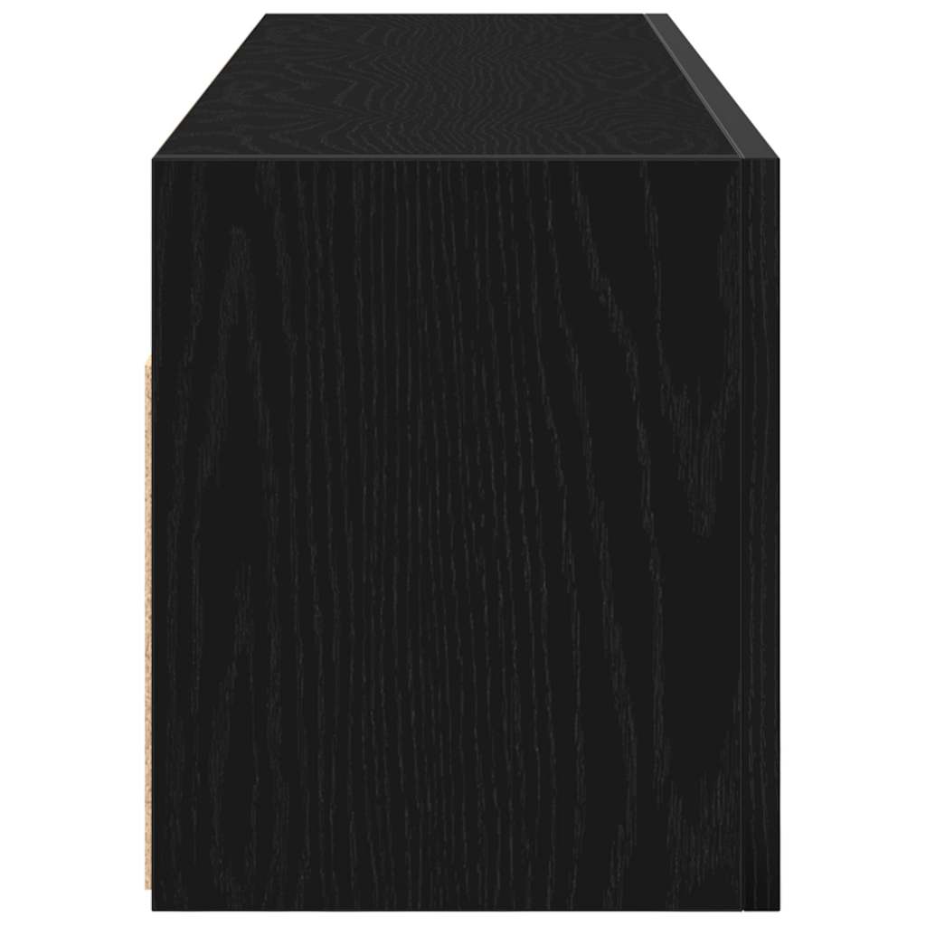 vidaXL Wisząca szafka łazienkowa, czarna, 100x25x30 cm