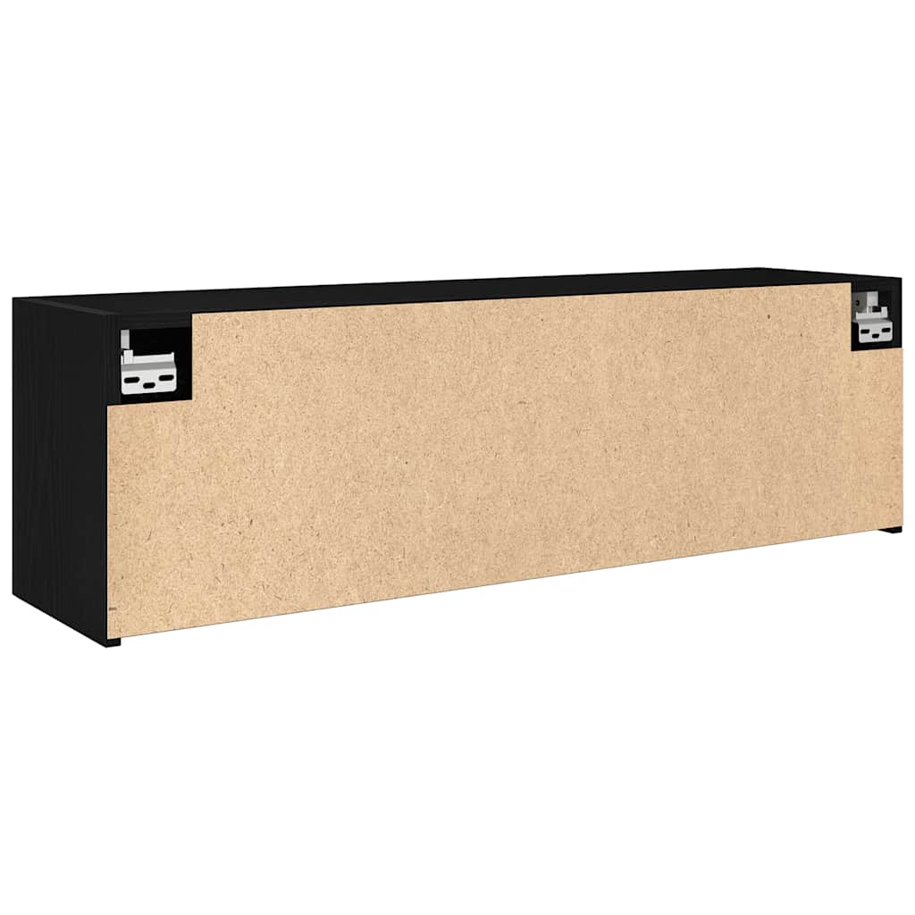 vidaXL Wisząca szafka łazienkowa, czarna, 100x25x30 cm