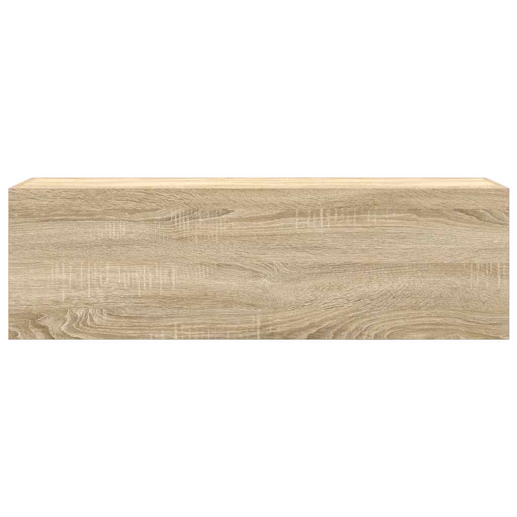 vidaXL Wisząca szafka łazienkowa, dąb sonoma, 100x25x30 cm