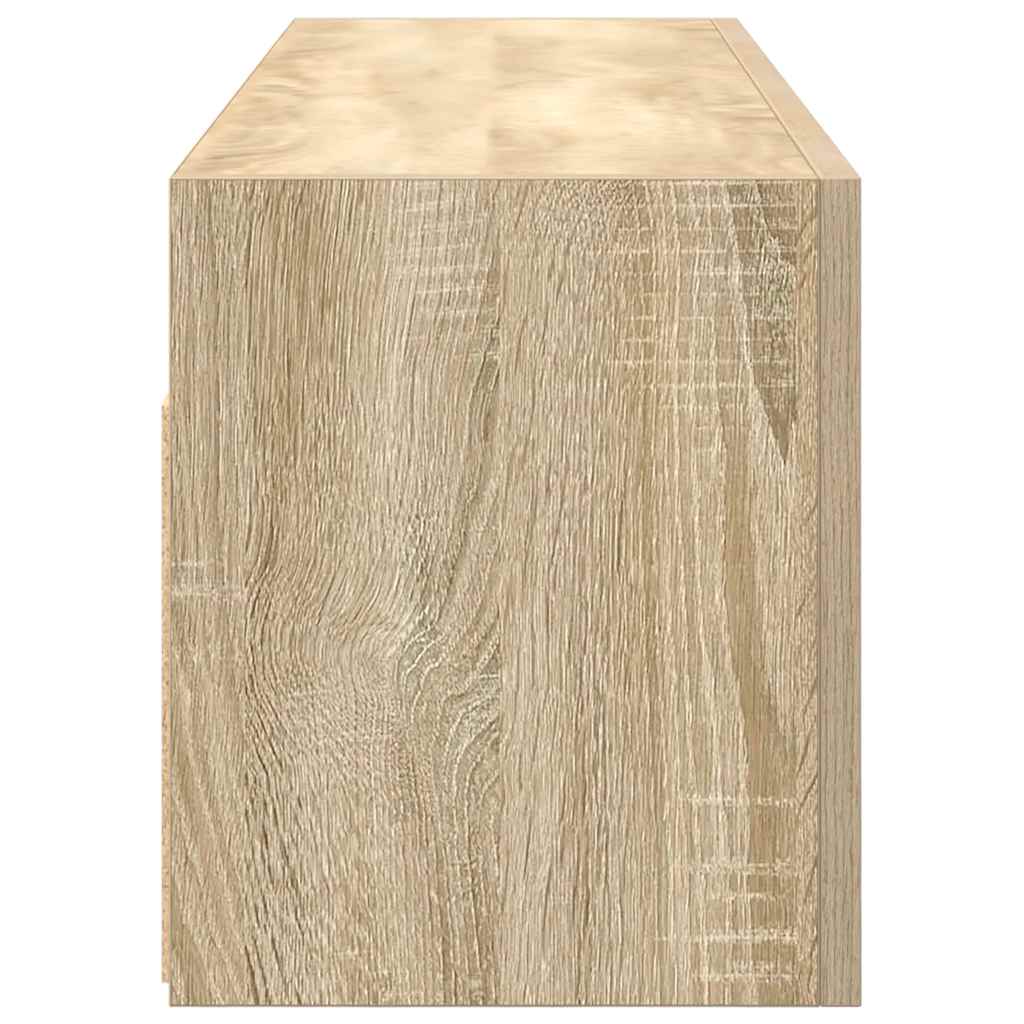 vidaXL Wisząca szafka łazienkowa, dąb sonoma, 100x25x30 cm