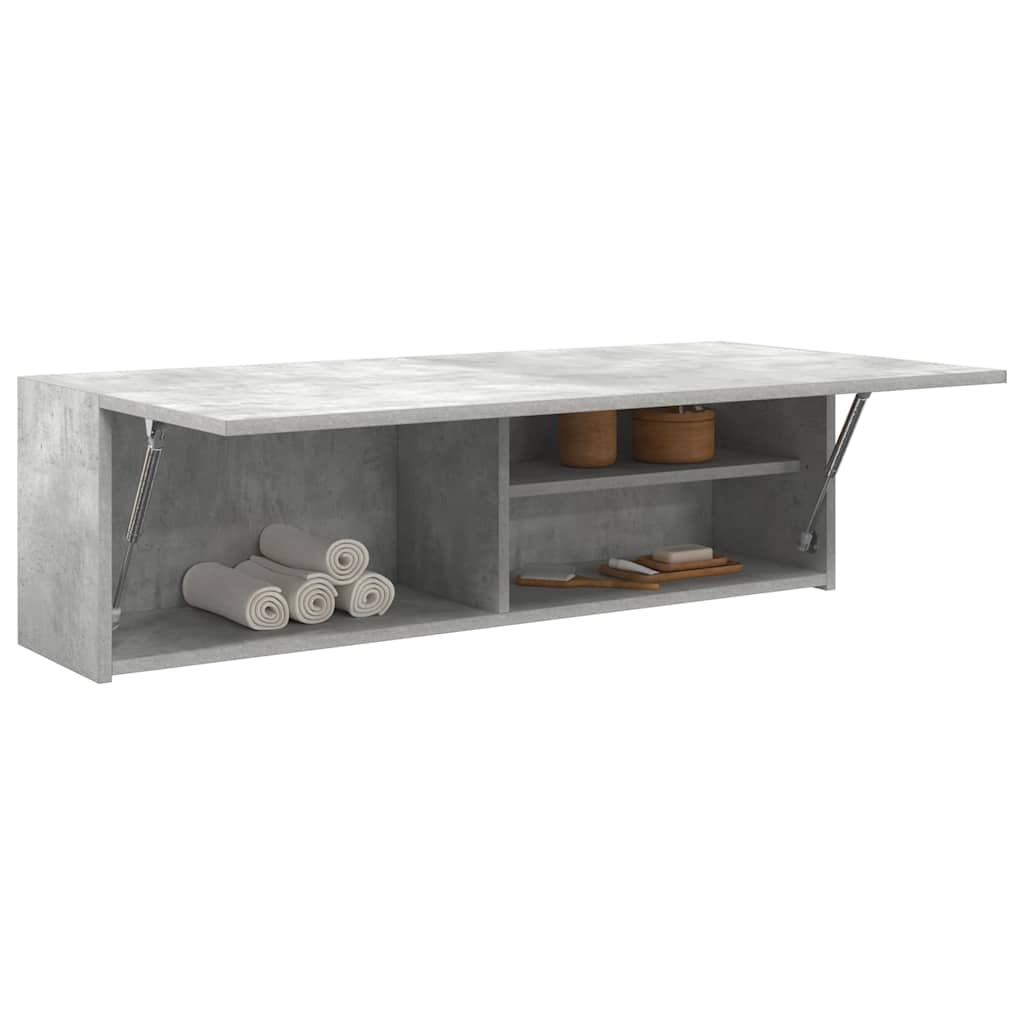 vidaXL Wisząca szafka łazienkowa, szarość betonu, 100x25x30 cm