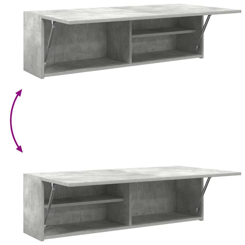 vidaXL Wisząca szafka łazienkowa, szarość betonu, 100x25x30 cm