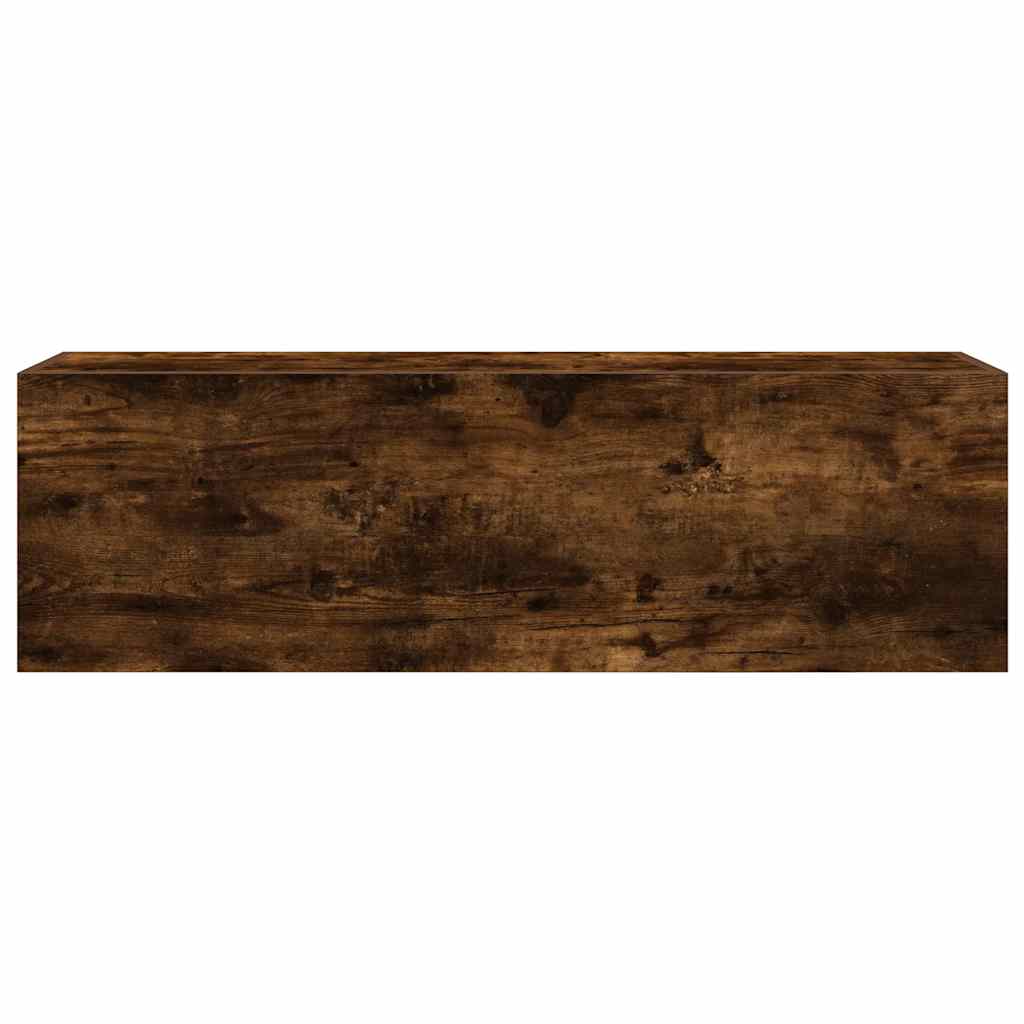 vidaXL Wisząca szafka łazienkowa, przydymiony dąb, 100x25x30 cm
