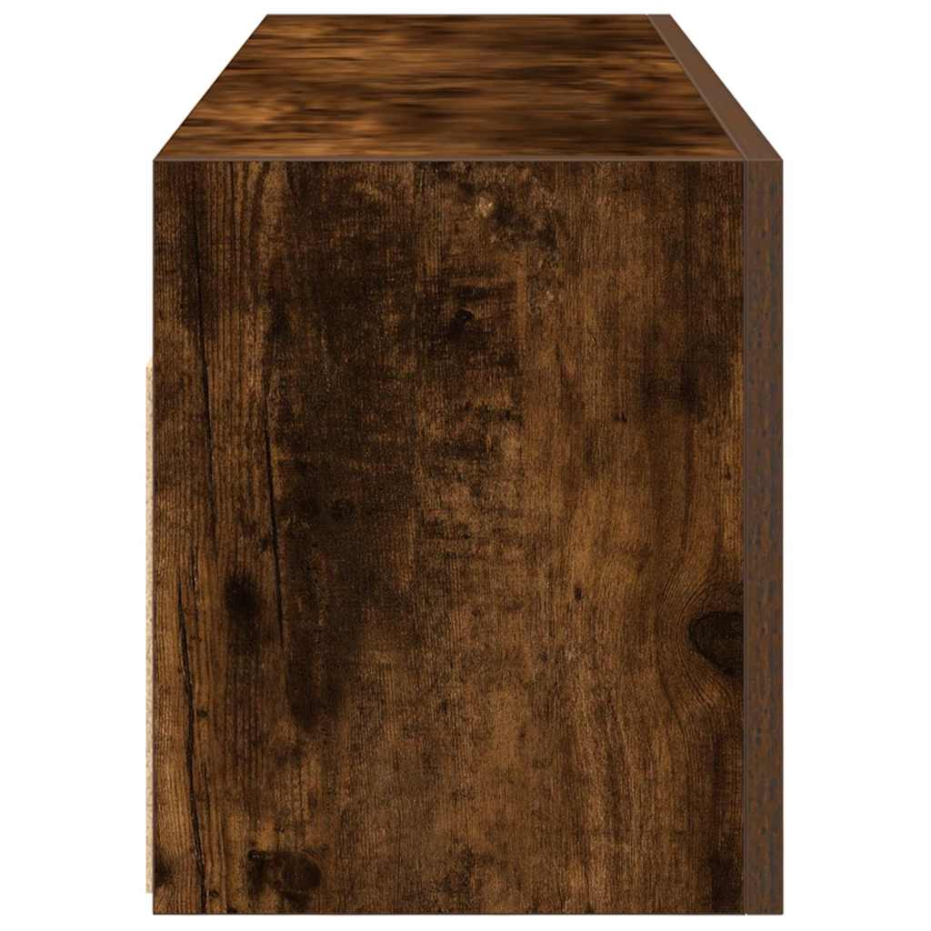 vidaXL Wisząca szafka łazienkowa, przydymiony dąb, 100x25x30 cm
