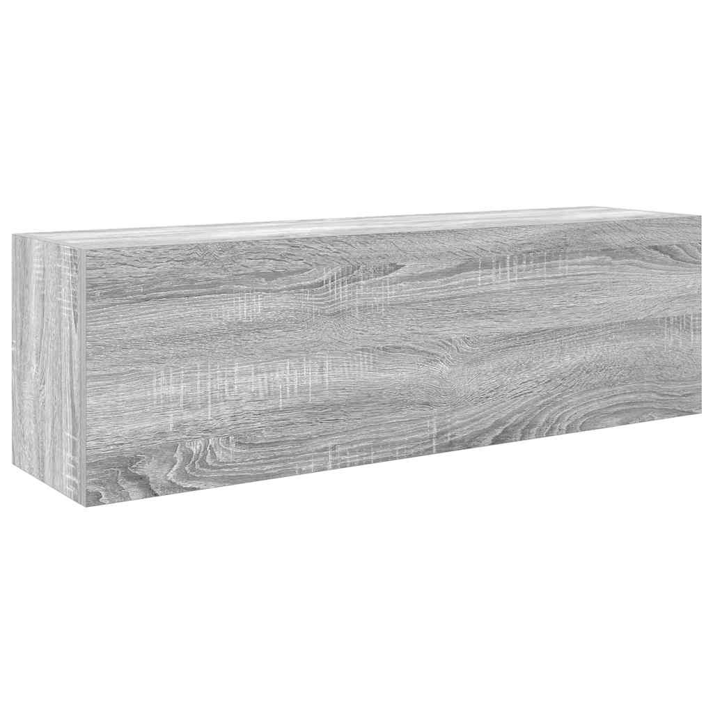 vidaXL Wisząca szafka łazienkowa, szary dąb sonoma, 100x25x30 cm