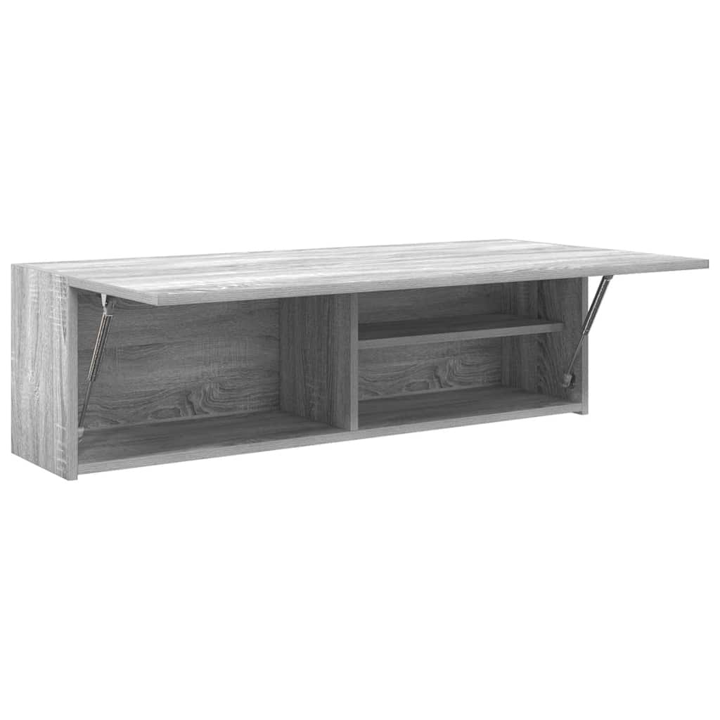 vidaXL Wisząca szafka łazienkowa, szary dąb sonoma, 100x25x30 cm