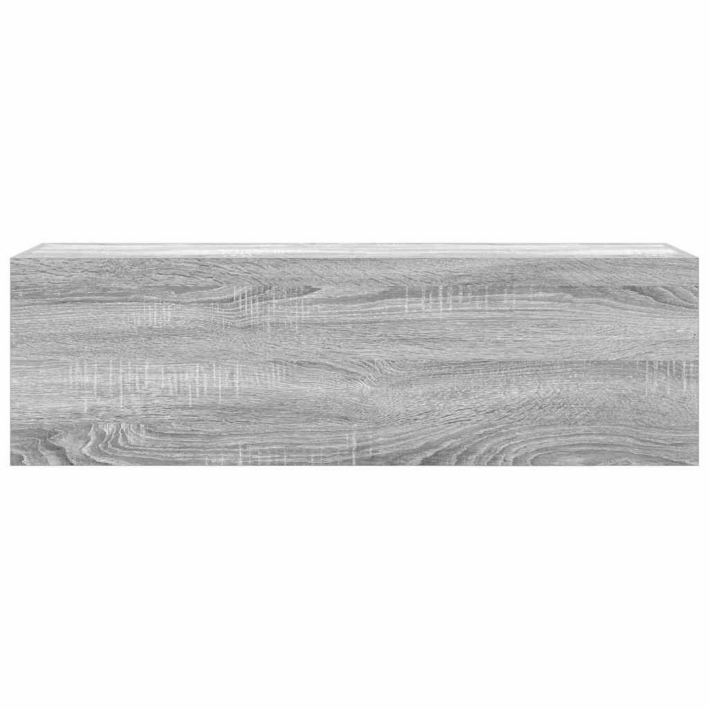 vidaXL Wisząca szafka łazienkowa, szary dąb sonoma, 100x25x30 cm