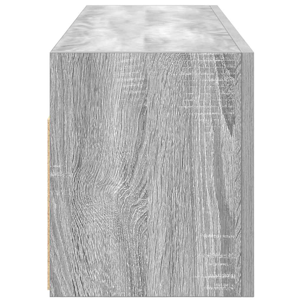vidaXL Wisząca szafka łazienkowa, szary dąb sonoma, 100x25x30 cm