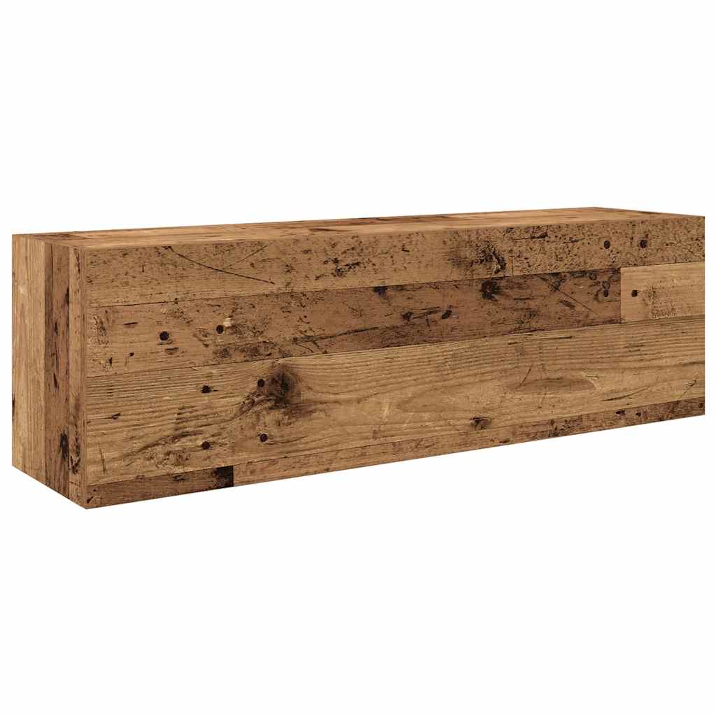 vidaXL Wisząca szafka łazienkowa, stare drewno, 100x25x30 cm