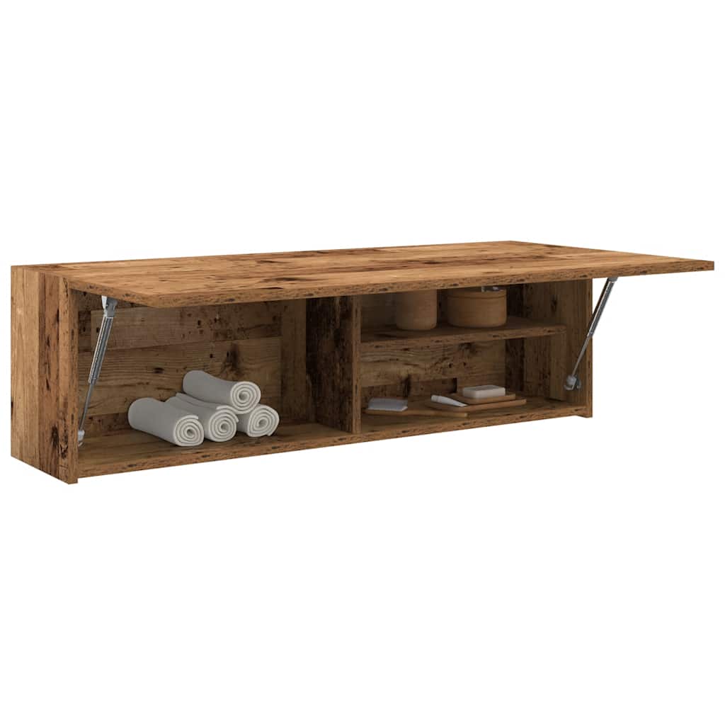 vidaXL Wisząca szafka łazienkowa, stare drewno, 100x25x30 cm