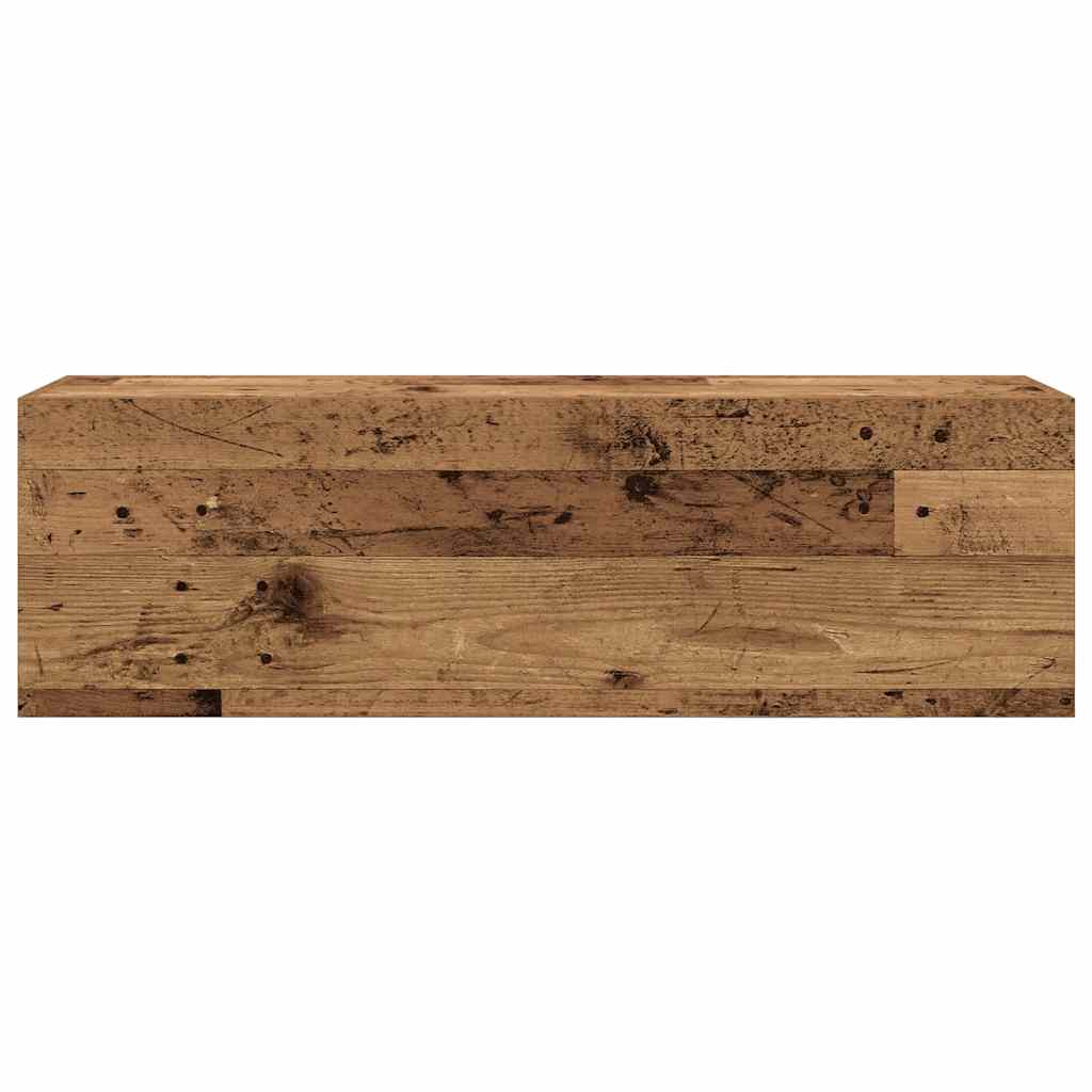 vidaXL Wisząca szafka łazienkowa, stare drewno, 100x25x30 cm