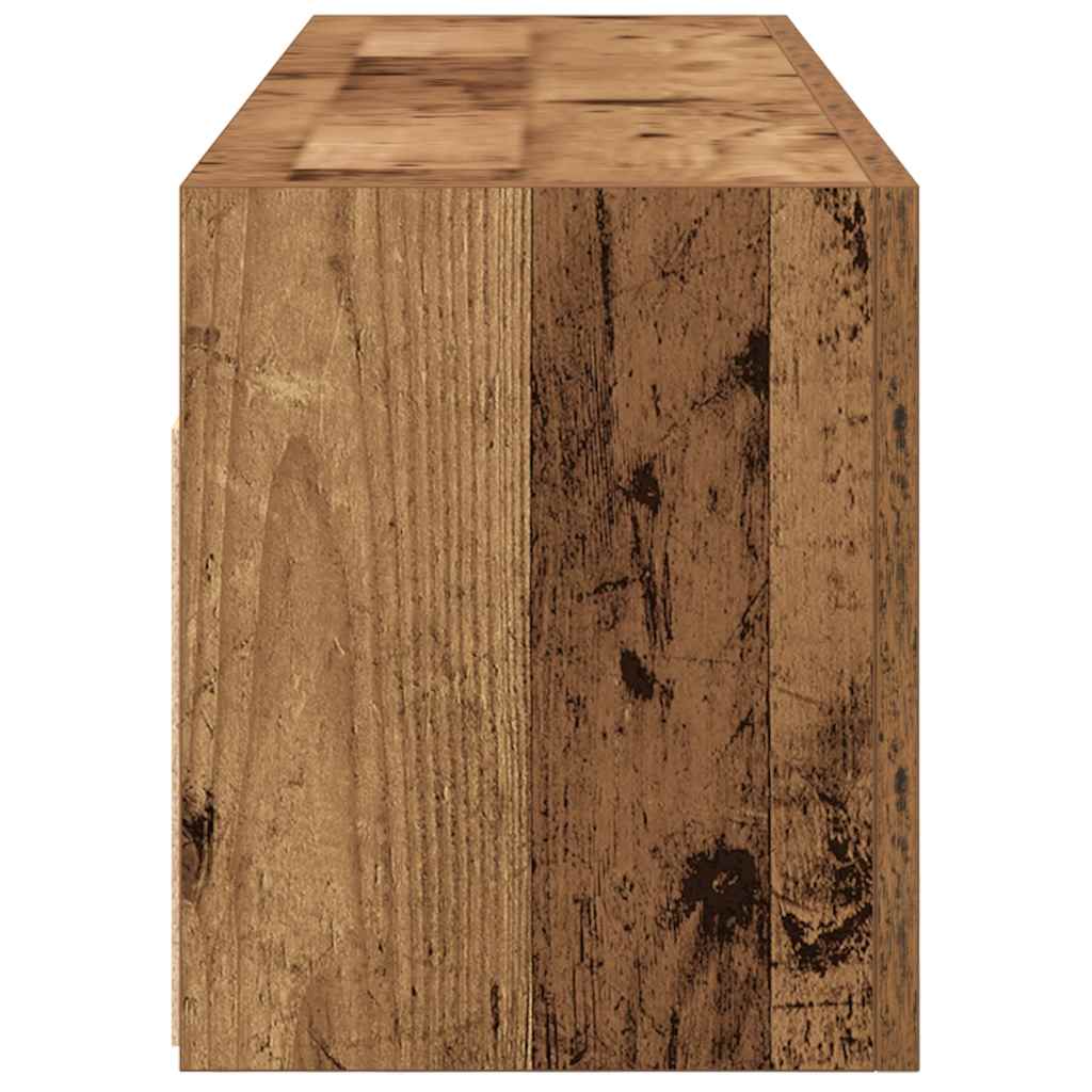 vidaXL Wisząca szafka łazienkowa, stare drewno, 100x25x30 cm