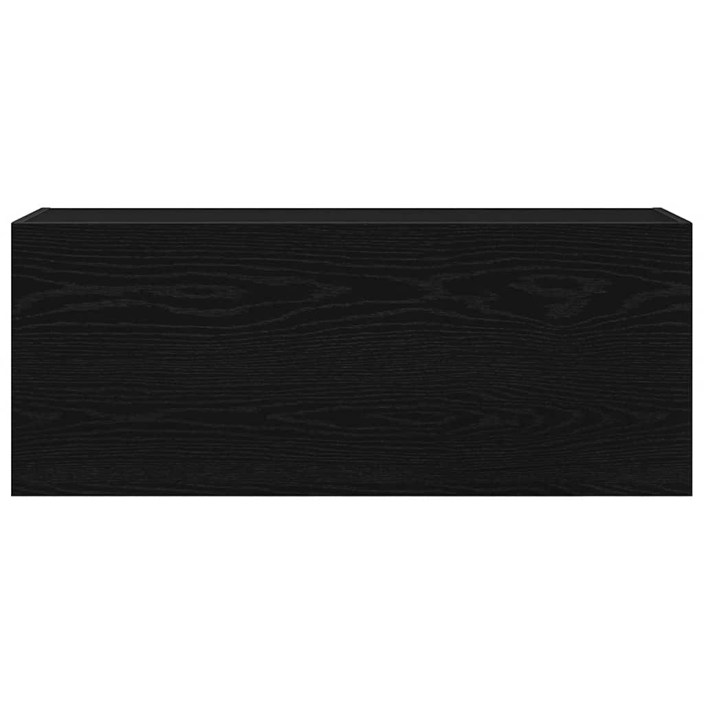vidaXL Wisząca szafka łazienkowa, czarna, 100x25x40 cm