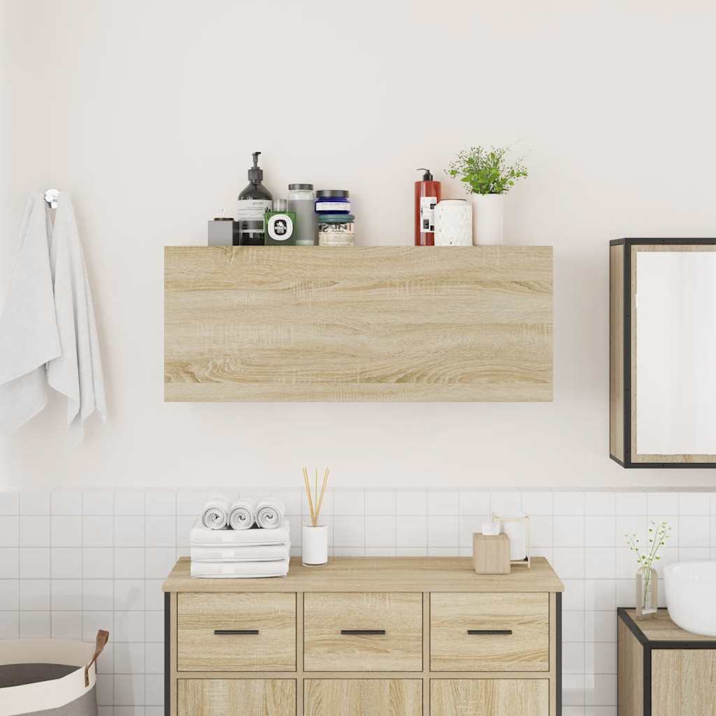 vidaXL Wisząca szafka łazienkowa, dąb sonoma, 100x25x40 cm