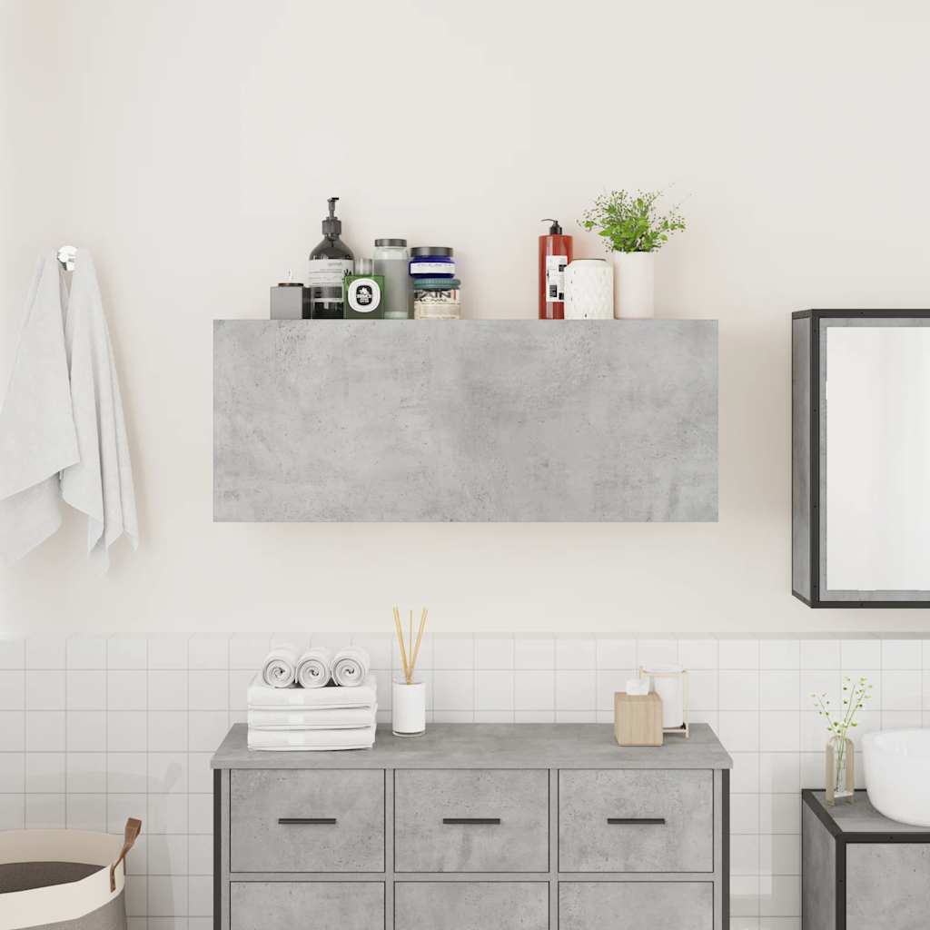 vidaXL Wisząca szafka łazienkowa, szarość betonu, 100x25x40 cm