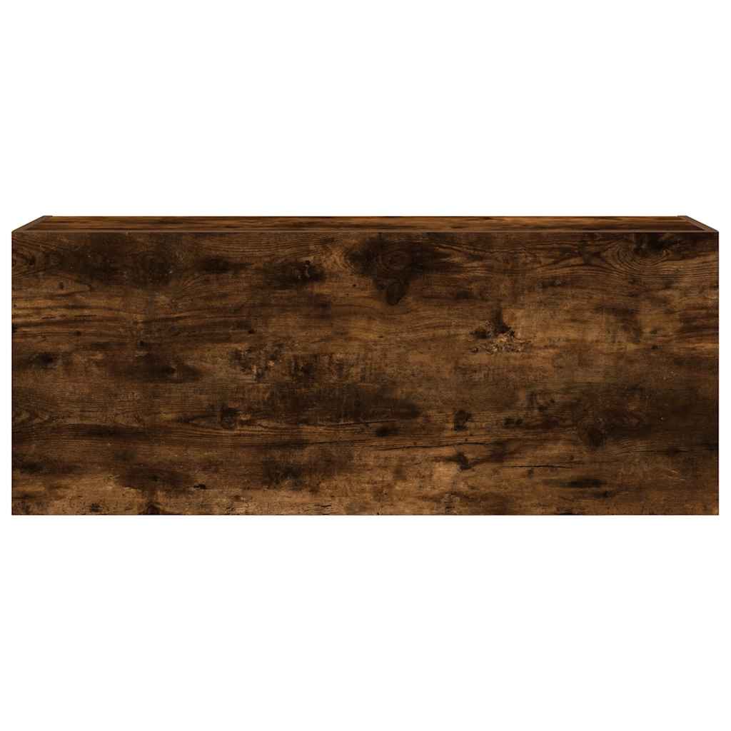 vidaXL Wisząca szafka łazienkowa, przydymiony dąb, 100x25x40 cm