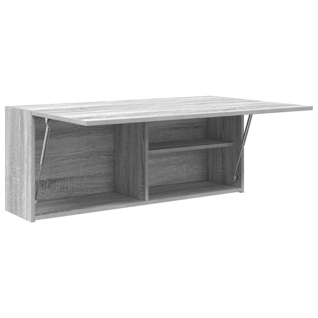 vidaXL Wisząca szafka łazienkowa, szary dąb sonoma, 100x25x40 cm