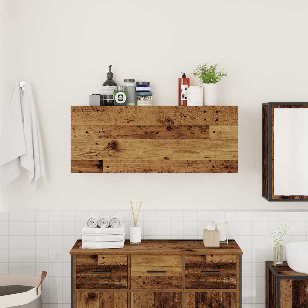 vidaXL Wisząca szafka łazienkowa, stare drewno, 100x25x40 cm