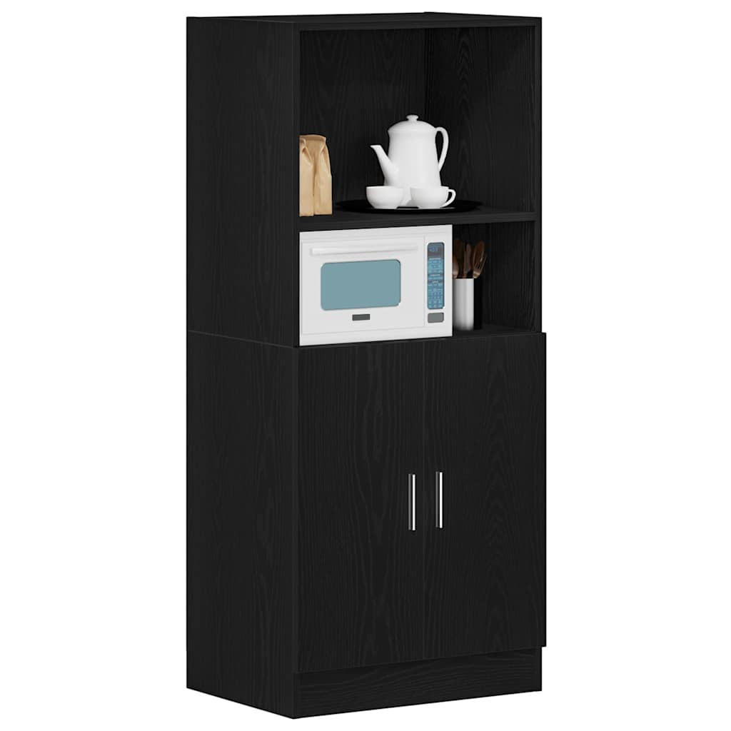 vidaXL Szafka kuchenna, czarna 57x41,5x131,5cm materiał drewnopochodny