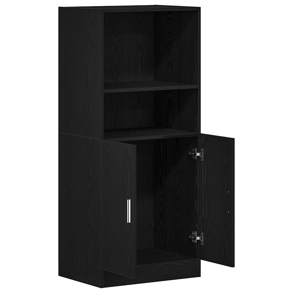 vidaXL Szafka kuchenna, czarna 57x41,5x131,5cm materiał drewnopochodny