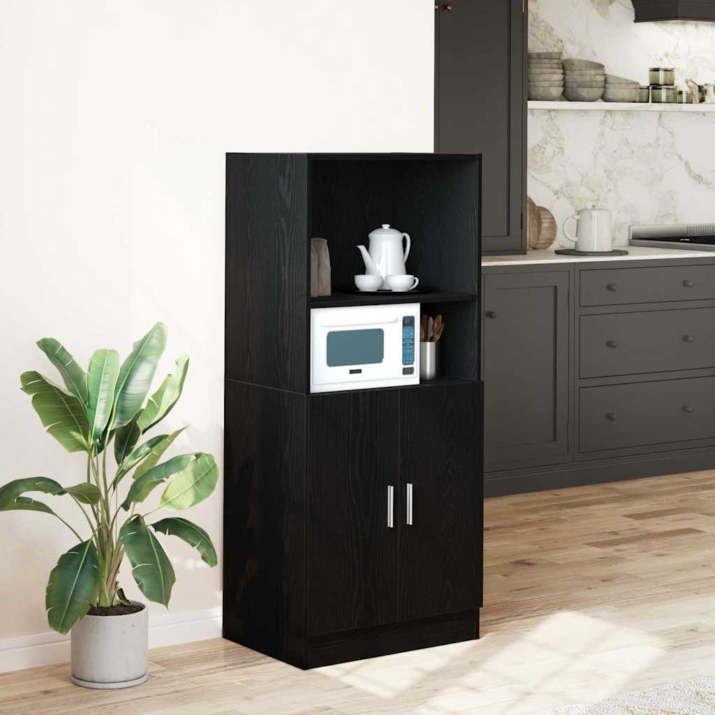 vidaXL Szafka kuchenna, czarna 57x41,5x131,5cm materiał drewnopochodny