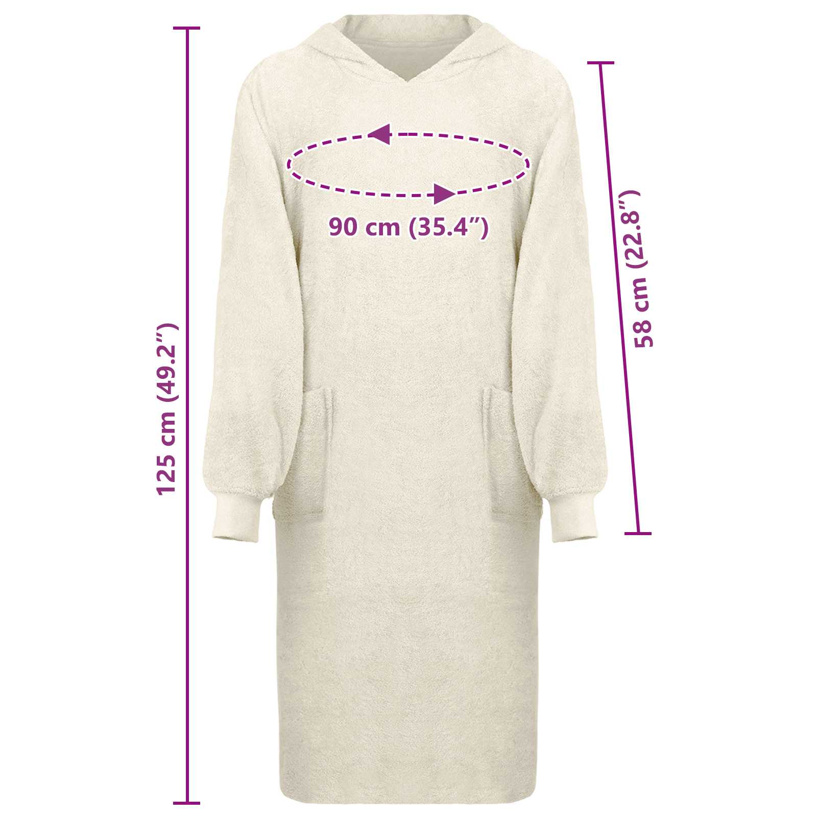 vidaXL Bluza-koc KINN Kremowy XL bawełna
