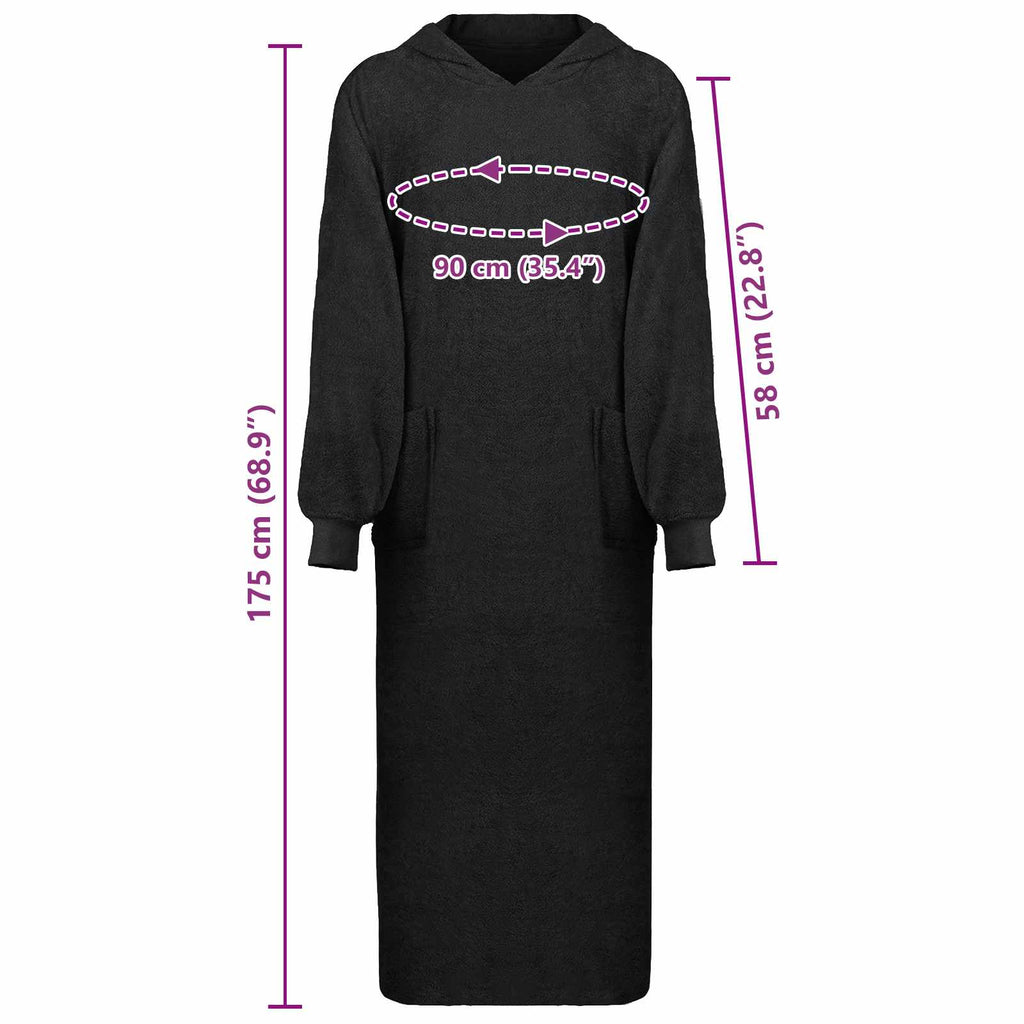 vidaXL Bluza-koc KINN Czarny XXL bawełna
