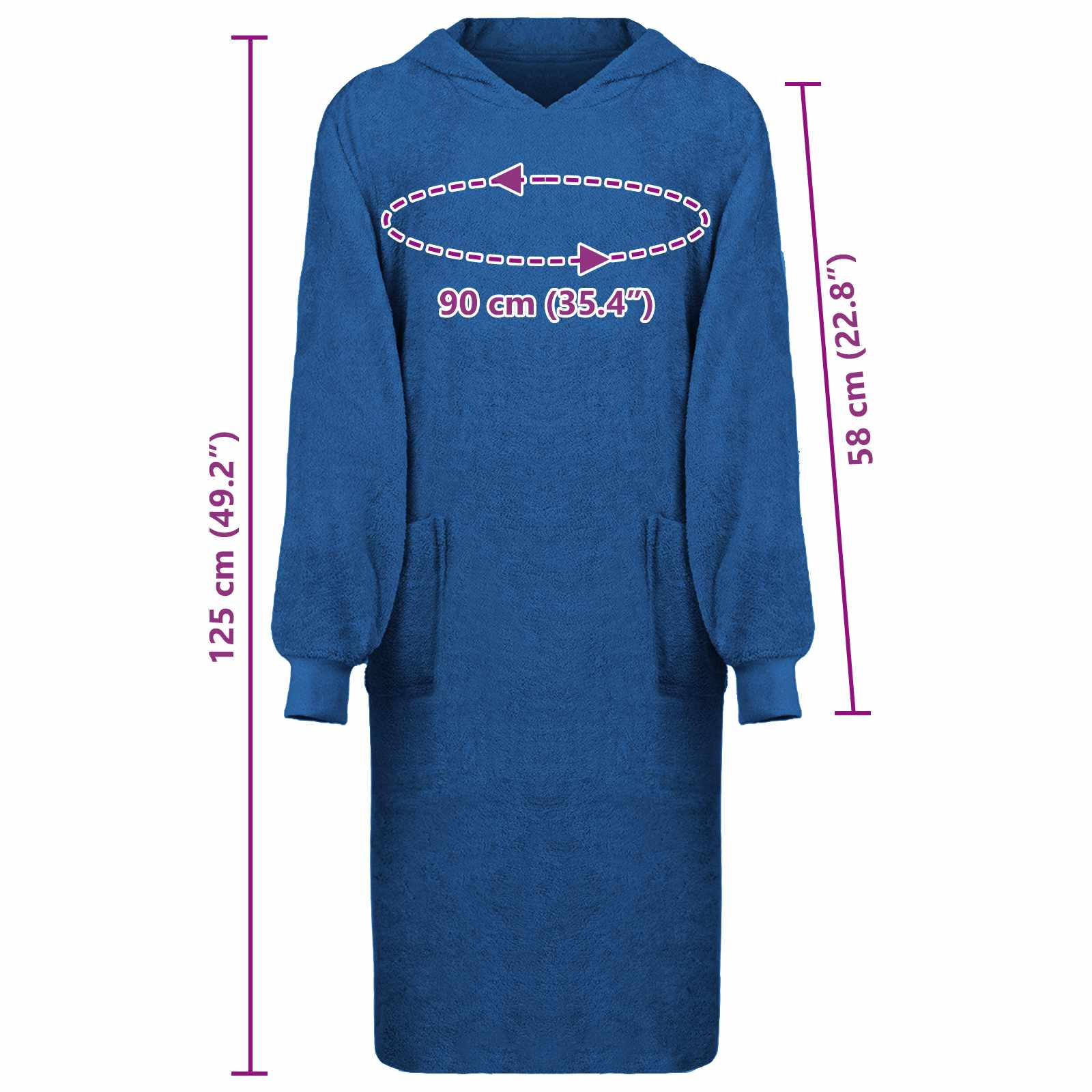 vidaXL Bluza-koc KINN Granatowy XL bawełna
