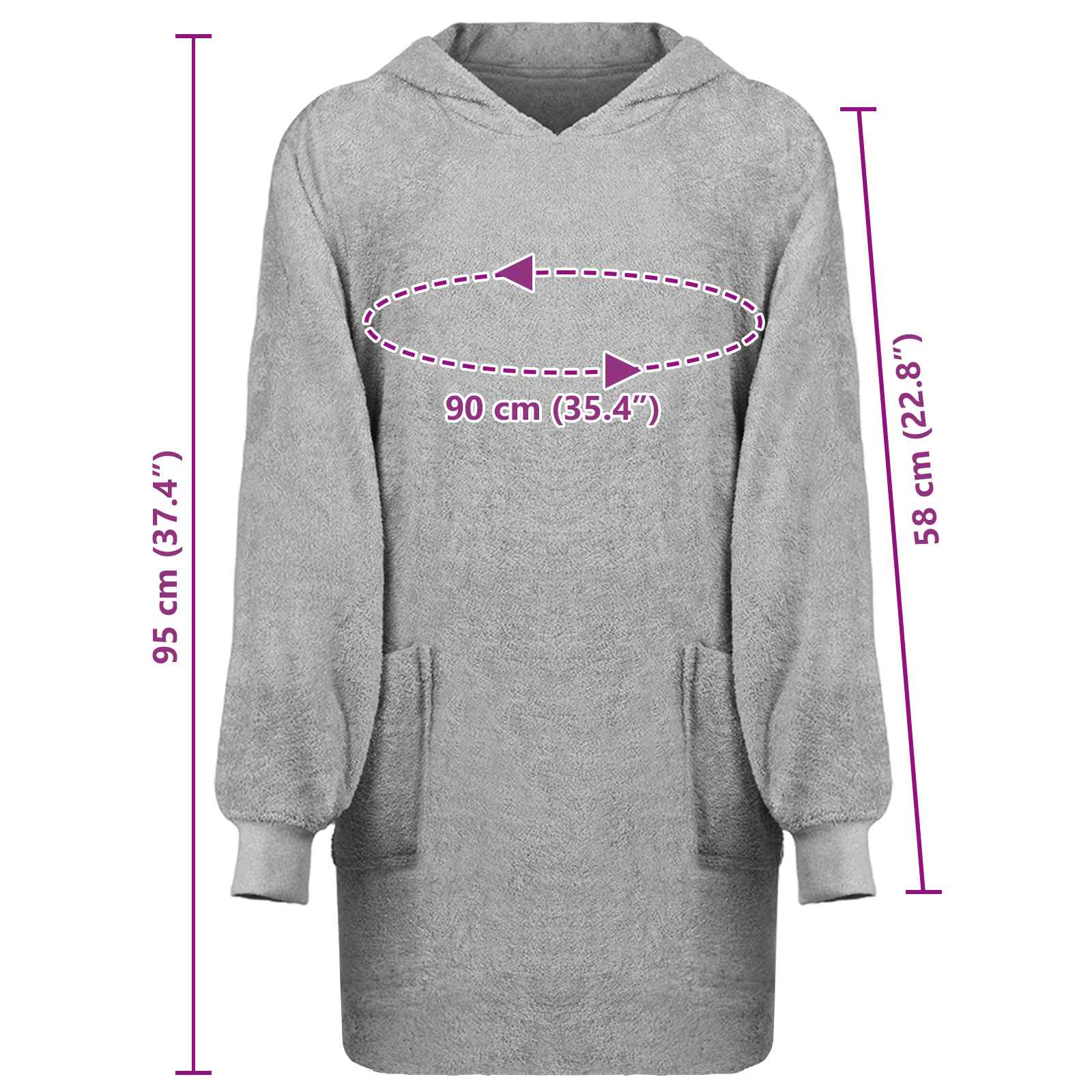 vidaXL Bluza-koc KINN Szary L bawełna