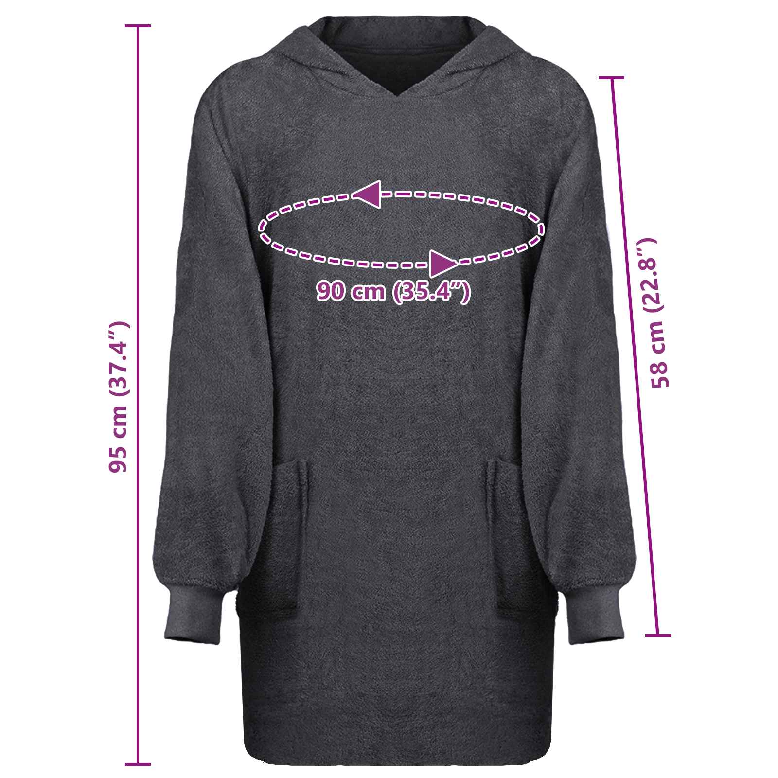 vidaXL Bluza-koc KINN Antracyt L bawełna