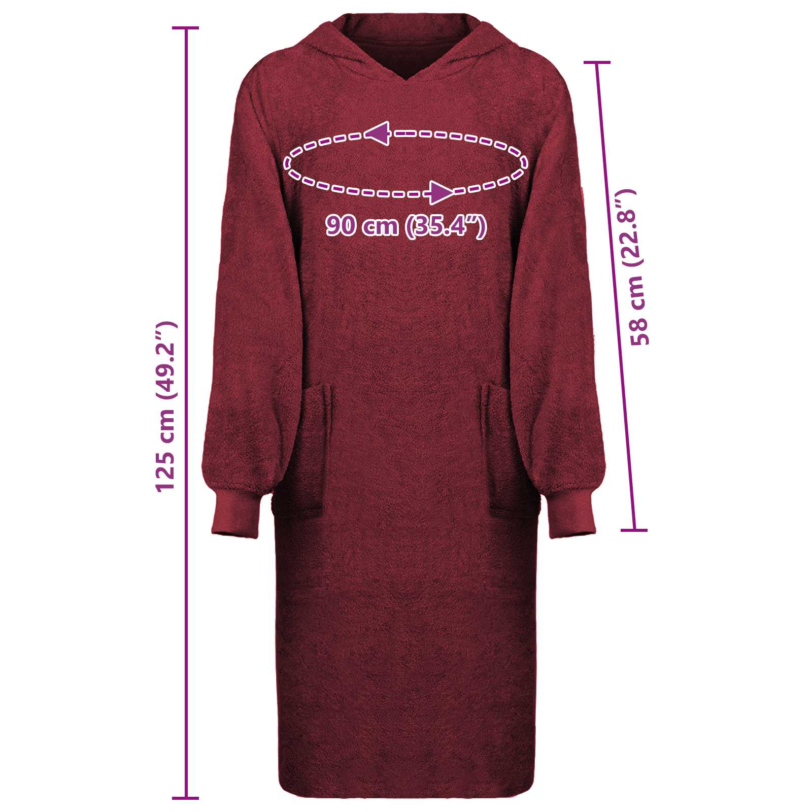 vidaXL Bluza-koc KINN Czerwony XL bawełna