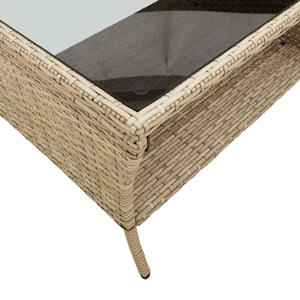 vidaXL Sofa ogrodowa 2-osobowa z poduszkami i stołem beżowa