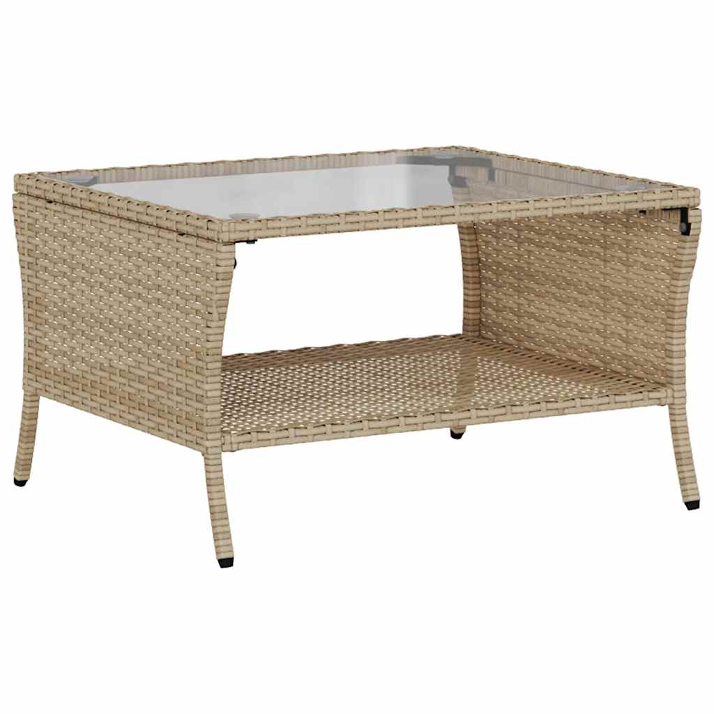 vidaXL Sofa ogrodowa 2-osobowa z poduszkami i stołem beżowa