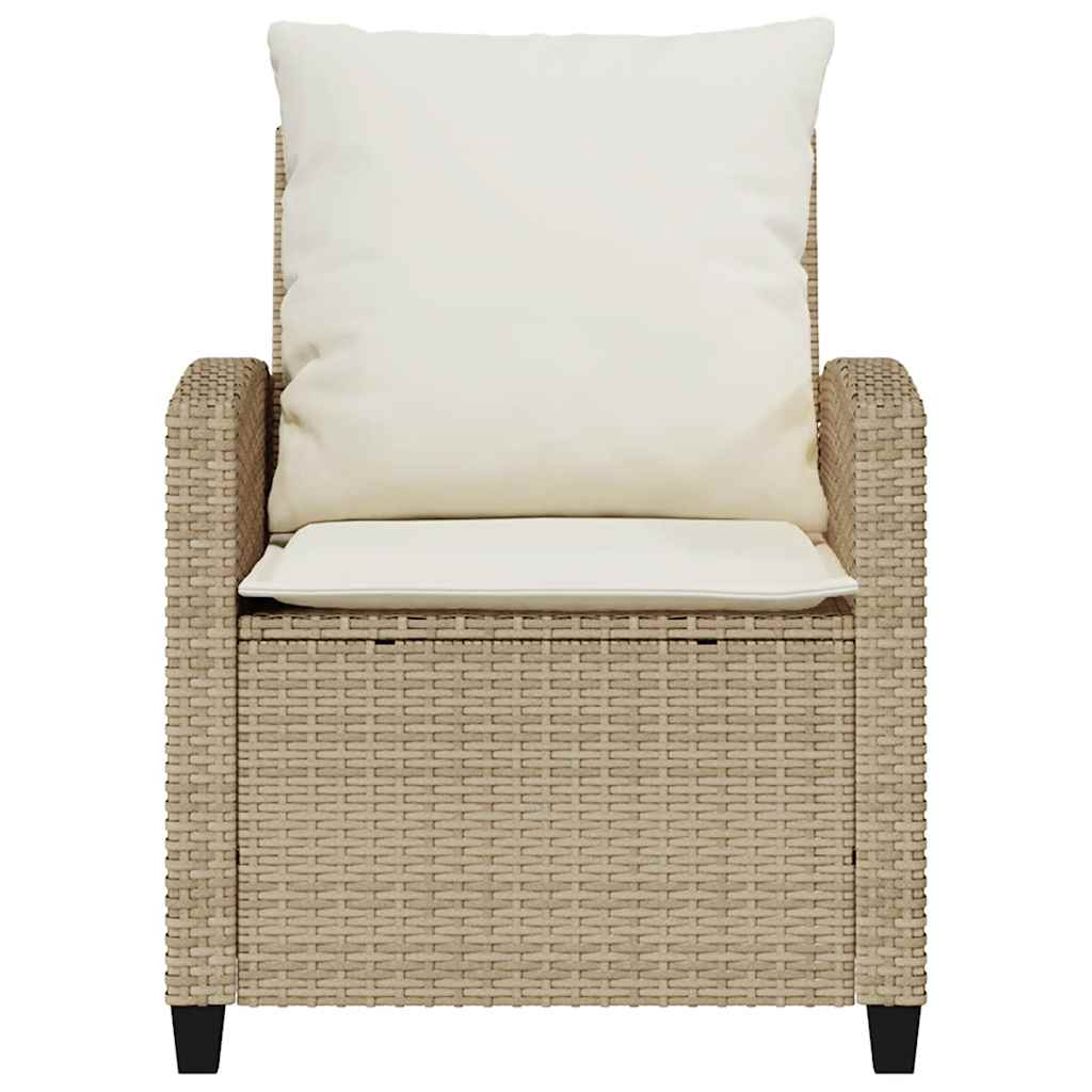 vidaXL 4-cz. zestaw mebli ogrodowych z poduszkami, beżowy, polirattan