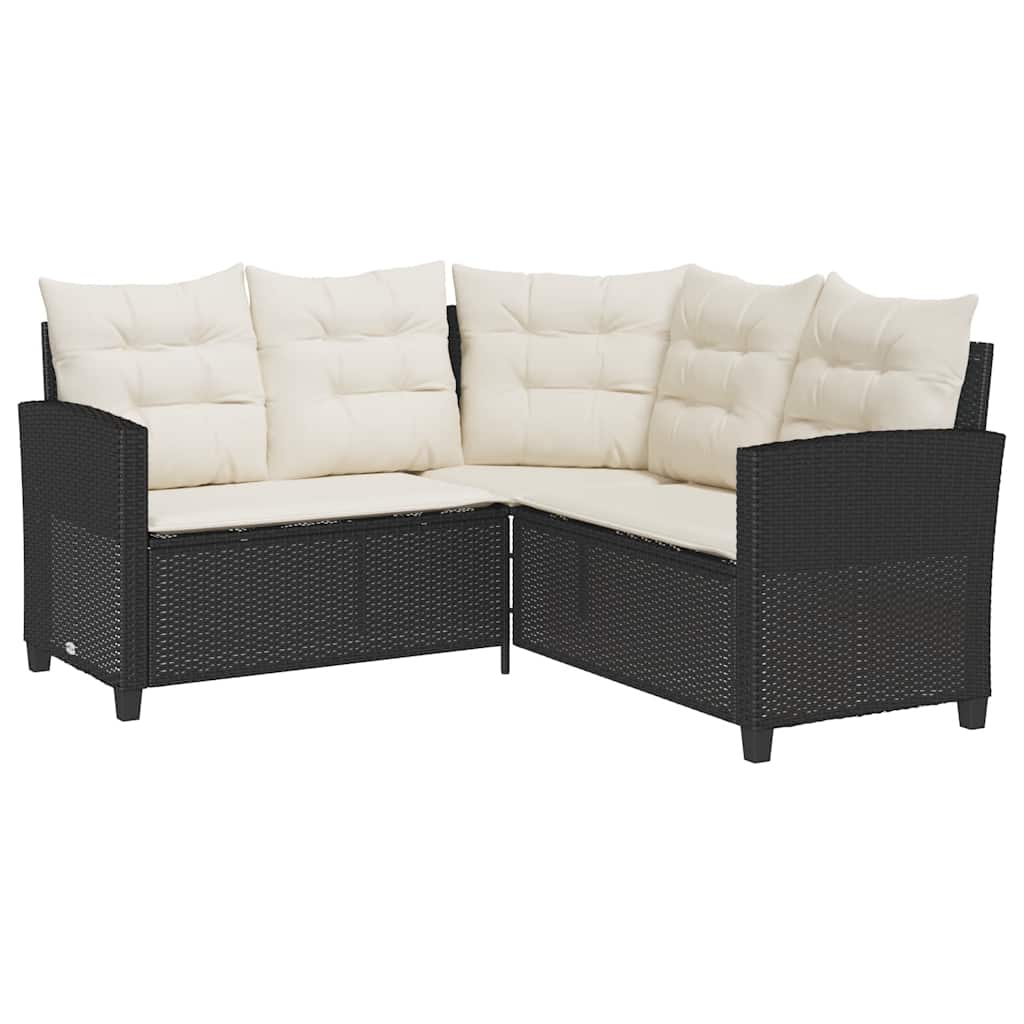 vidaXL Sofa ogrodowa ze stołem i poduszkami w kształcie litery L