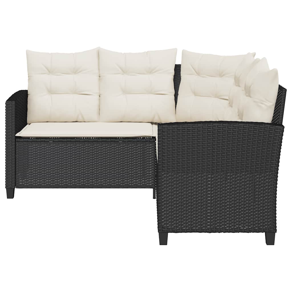 vidaXL Sofa ogrodowa ze stołem i poduszkami w kształcie litery L