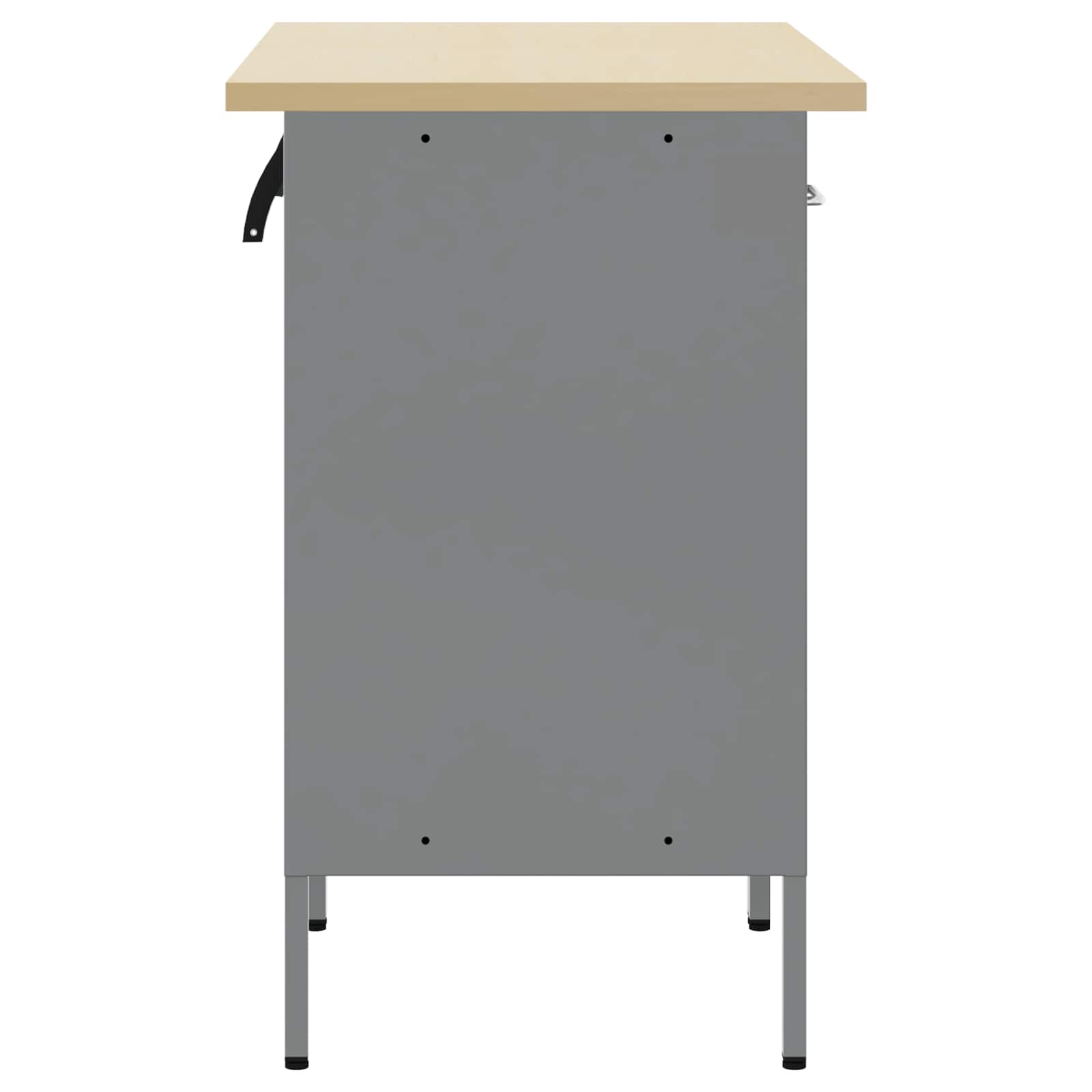 vidaXL Szafka robocza z szufladą 2 pcs Czarny i szary 100 x 55 x 85 cm