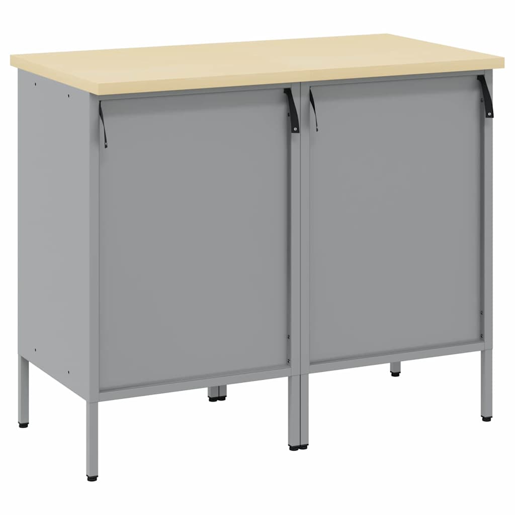 vidaXL Szafka robocza 2 pcs Czerwony i Szary 100 x 55 x 85 cm