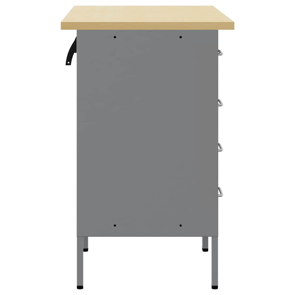 vidaXL Szafka robocza z szufladą 2 pcs Czarny i szary 100 x 55 x 85 cm