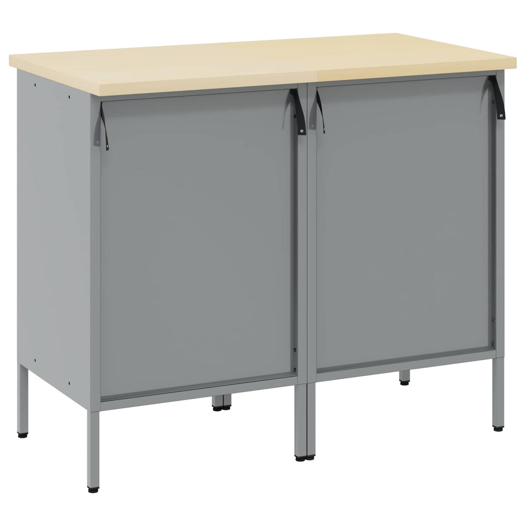vidaXL Szafka robocza z szufladą 2 pcs Czarny i szary 100 x 55 x 85 cm
