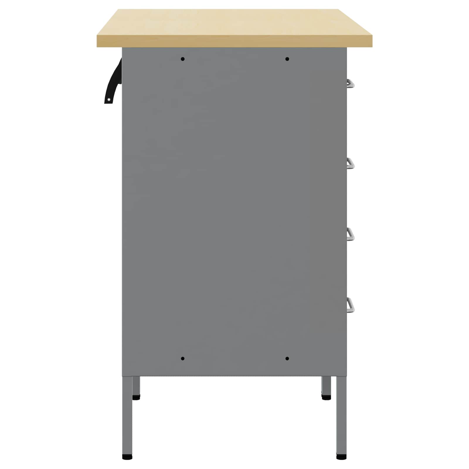 vidaXL Szafka robocza z szufladą 2 pcs Czarny i szary 100 x 55 x 85 cm