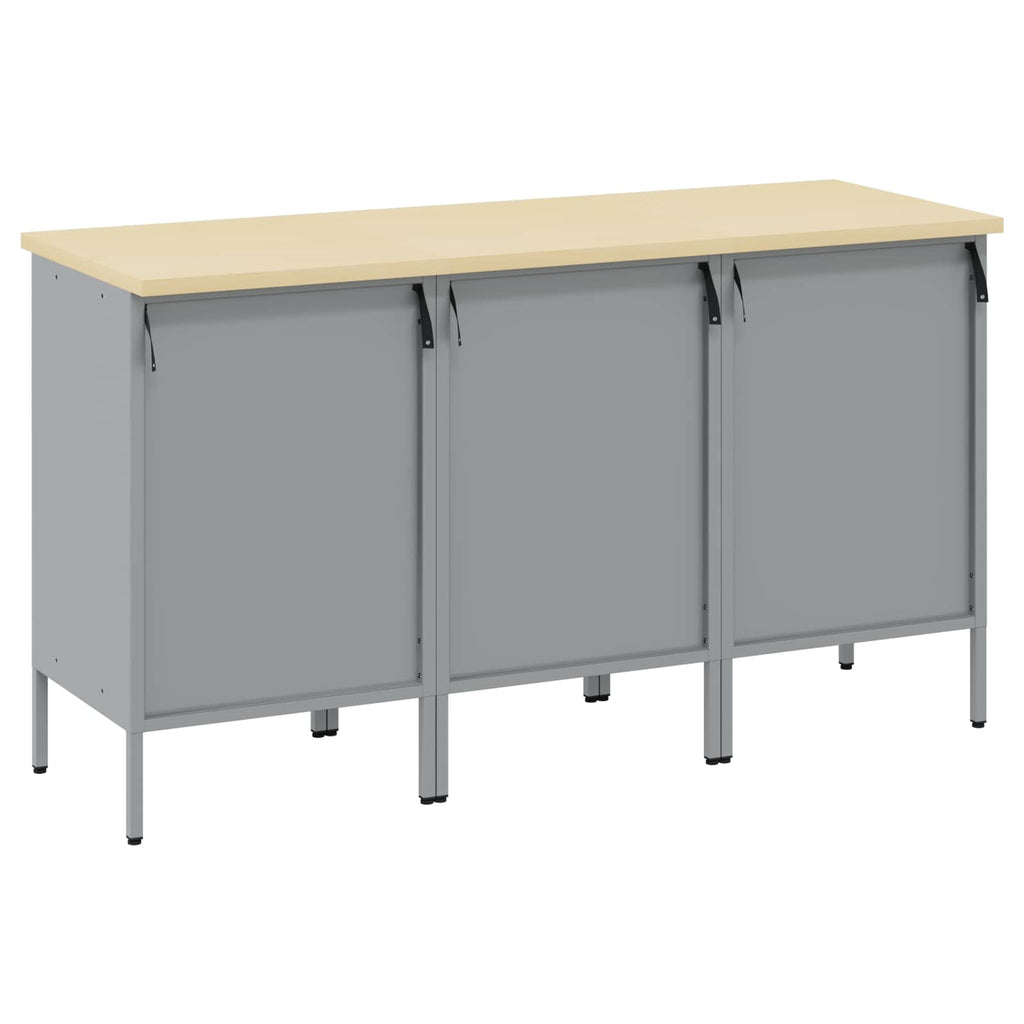 vidaXL Szafka robocza z szufladą 3 pcs Czarny i szary 150 x 55 x 85 cm