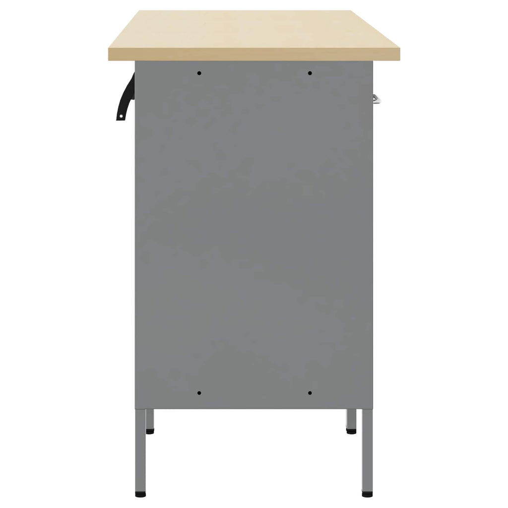 vidaXL Szafka robocza z szufladą 3 pcs Czarny i szary 150 x 55 x 85 cm