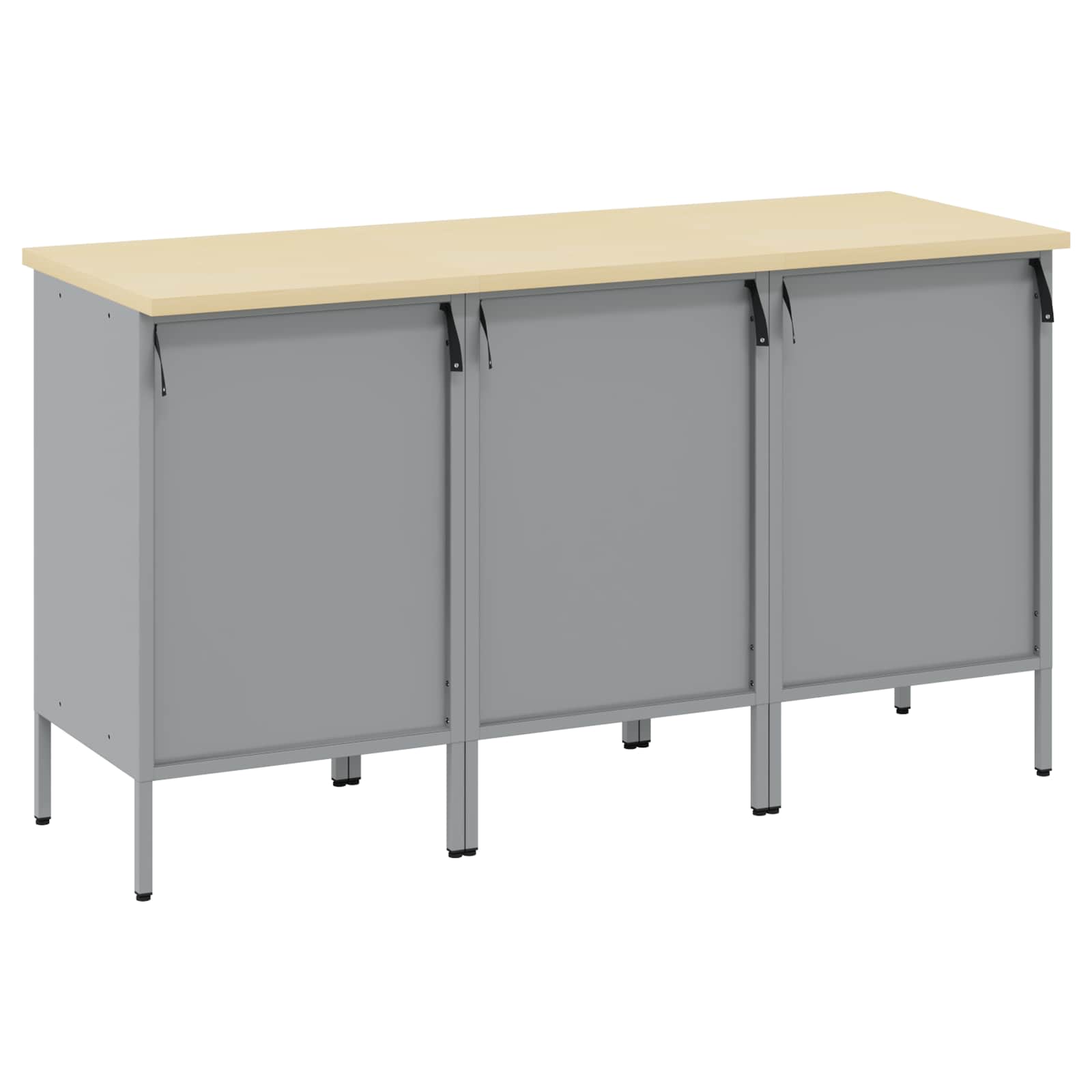 vidaXL Szafka robocza z szufladą 3 pcs Czarny i szary 150 x 55 x 85 cm