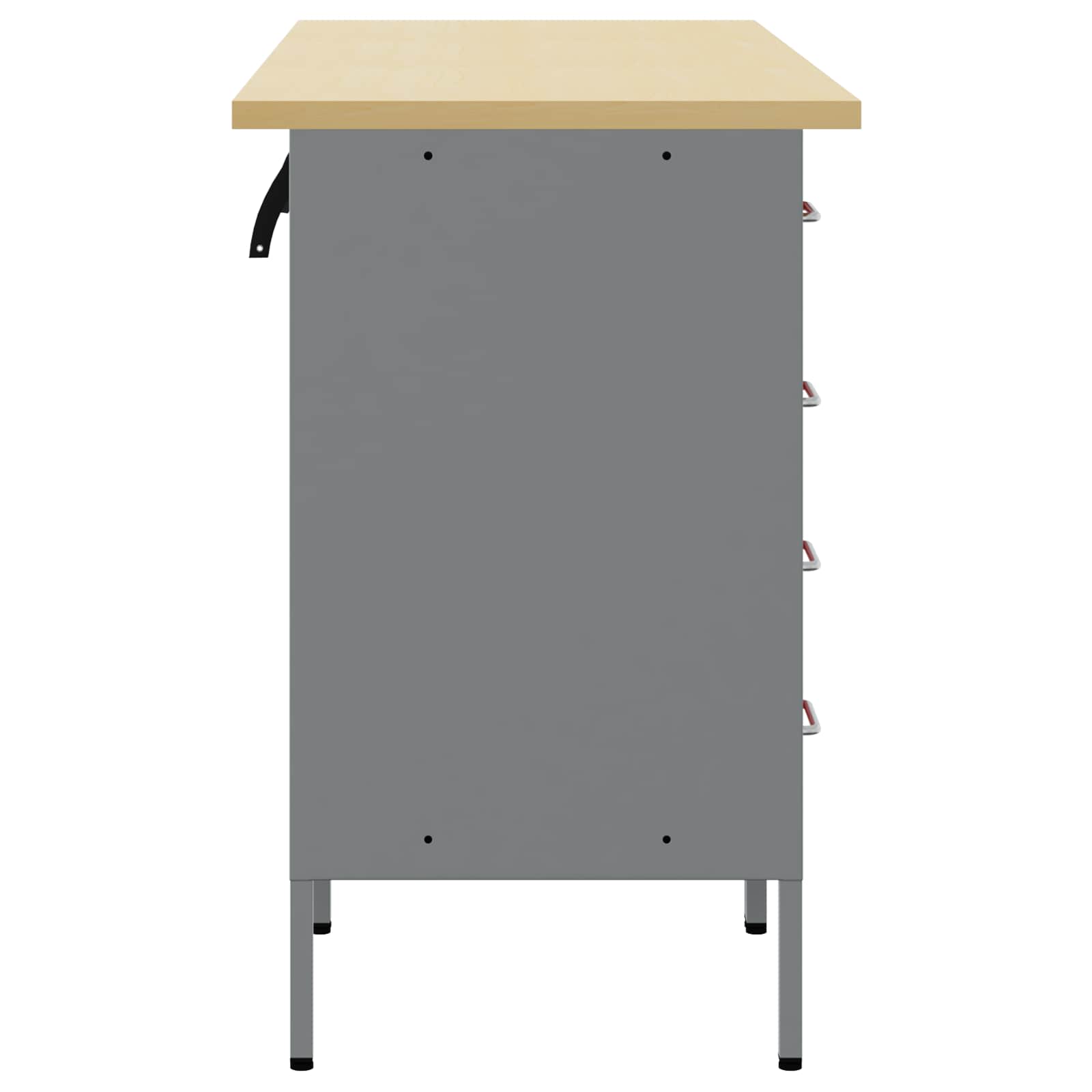 vidaXL Szafka robocza 3 pcs Czerwony i Szary 150 x 55 x 85 cm