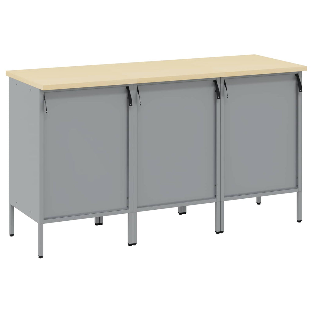 vidaXL Szafka robocza z szufladą 3 pcs Czarny i szary 150 x 55 x 85 cm